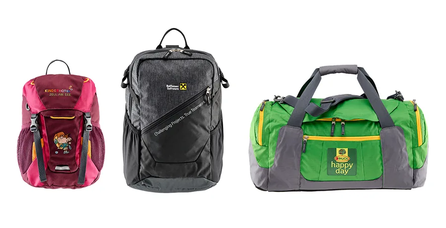 Individuell gefertigte Deuter Rucksäcke und Taschen mit Kundenlogo